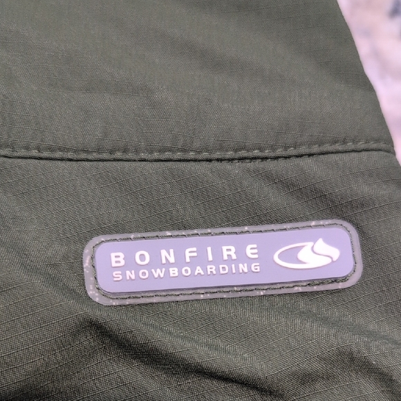 Bonfire Snowboarding Insulated Cargo Snow Pants Men’s M Olive Green Nylon - Picture 9 of 10